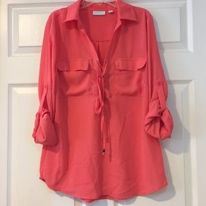 New York & Company Blouse Pink size Medium